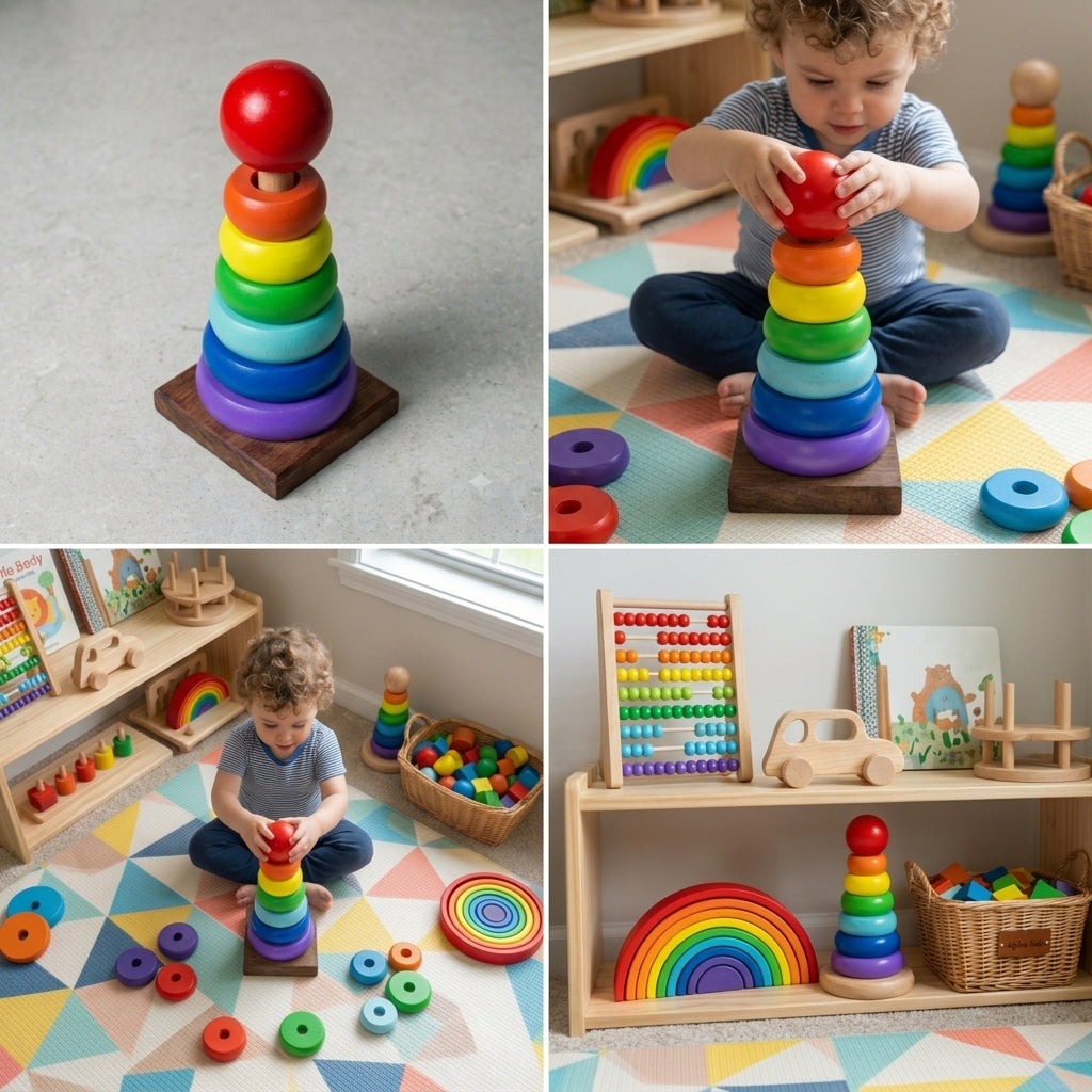 Rainbow Stacking Tower | Educational Toy & Toddler Learning Gift