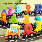 1 Set Wooden Magnetic Number Train Colorful Cognitive Toys Montessori Interest Smart Train Set Early Childhood Teaching Aids Set